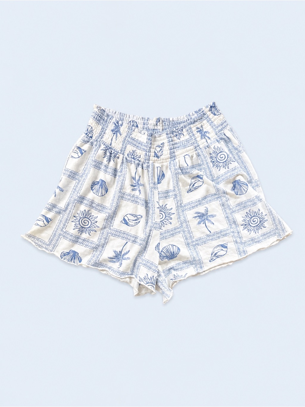 Beach Shell-Print Pajama Shorts